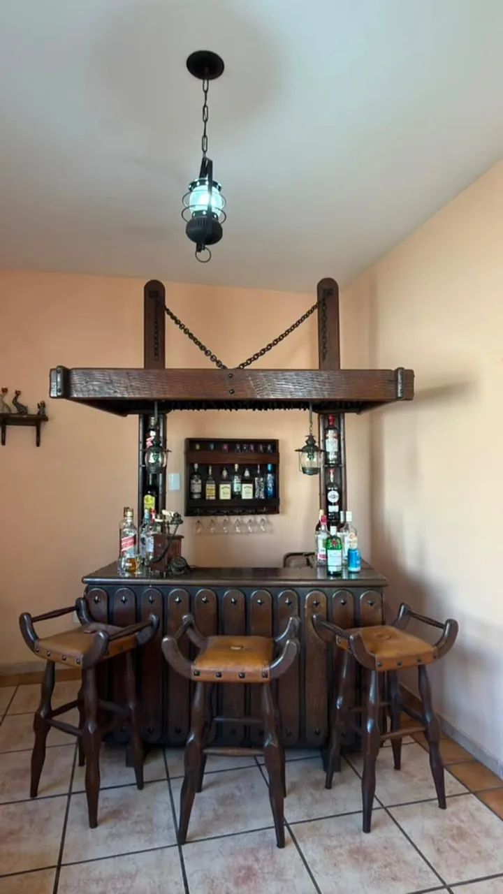 SALA COMPLETA EM MOGNO MACIÇO - ESTAR + JANTAR + BAR - EMBU DAS ARTES - Foto 4