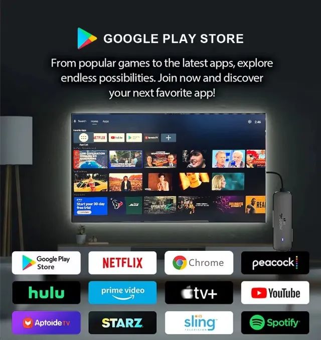 Stick TV Google Q8 2gb ram 16gb Comando de Voz. Leia - Foto 3