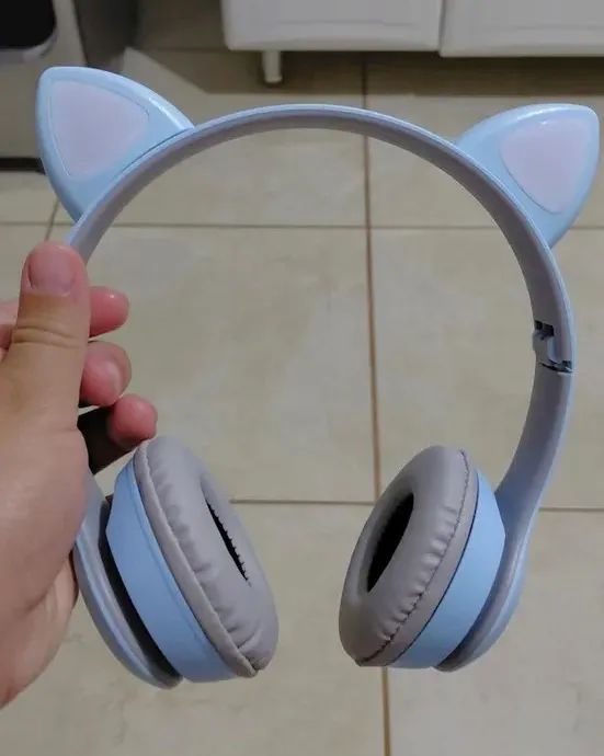 Headphone Bluetooth Infantil com Orelhas de Gato LED X-Cell XC-BTH-63 - Foto 2