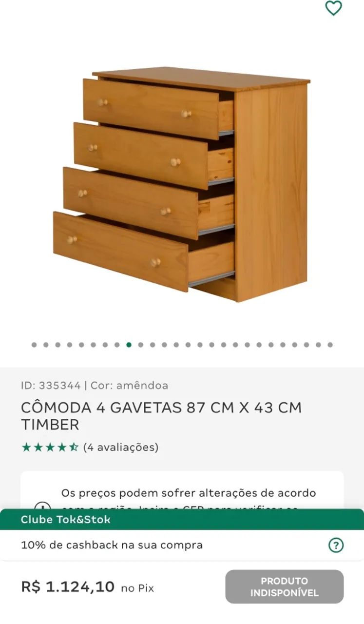 Cômoda Timber Tok Stok  - Foto 3