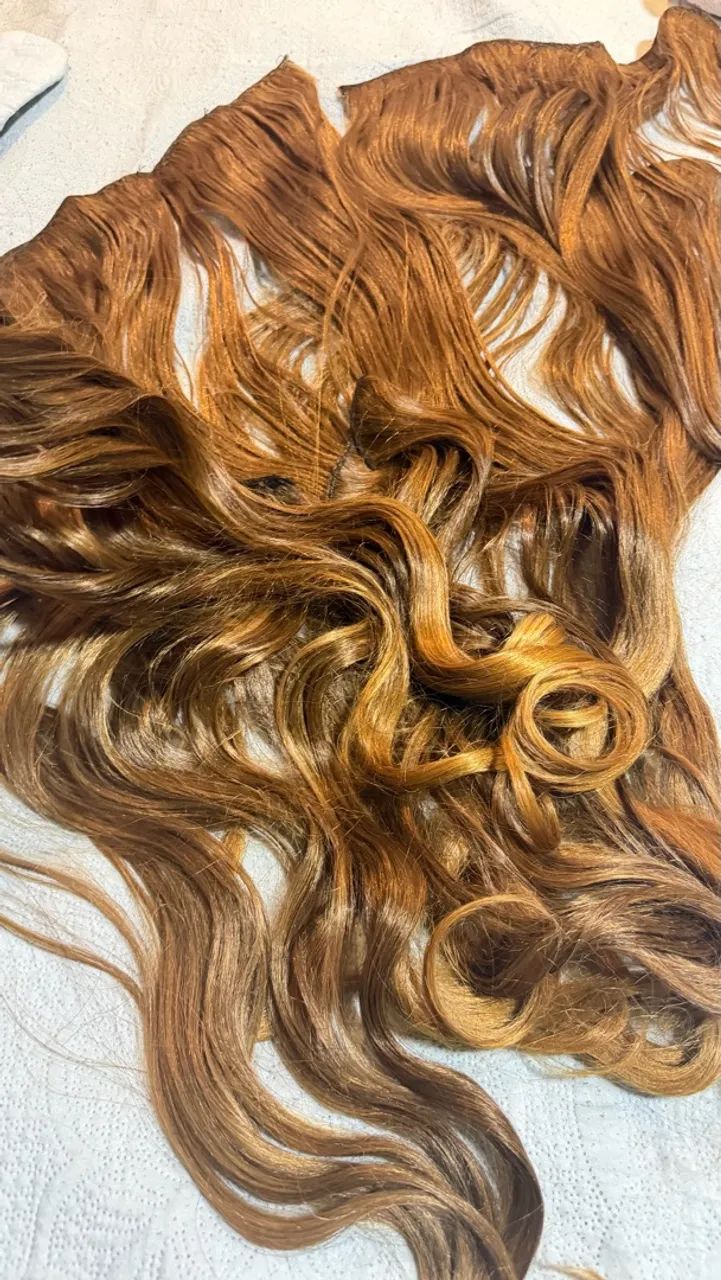 Mega Hair 450gm 75cm loiro mel  - Foto 3