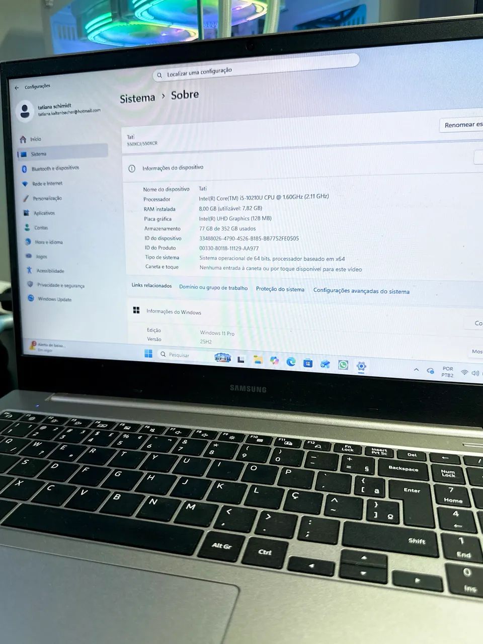 Notebook Samsung i5 10° Geração com 500gb de SSD - Foto 2