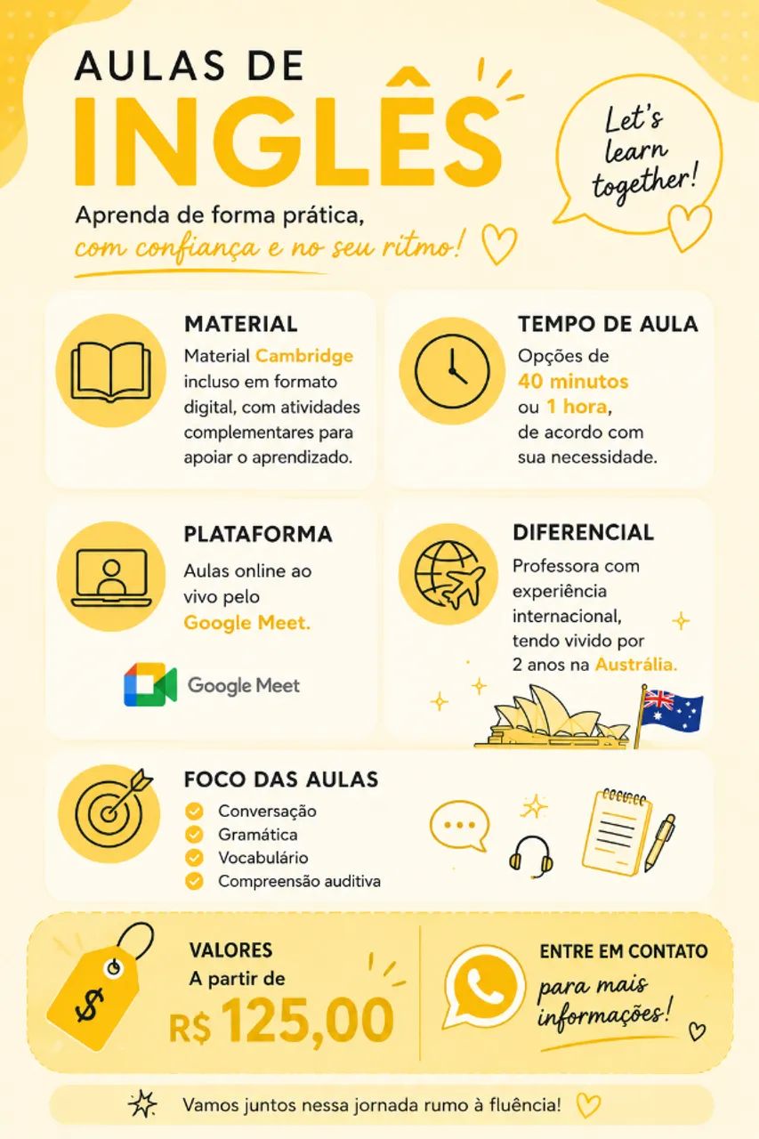 Aula de Inglês On-line Particular