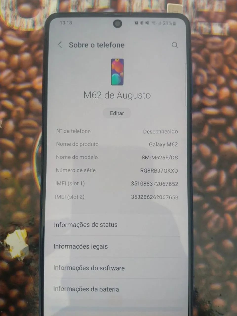 Galaxy m62 touch-screen responde e para  - Foto 2