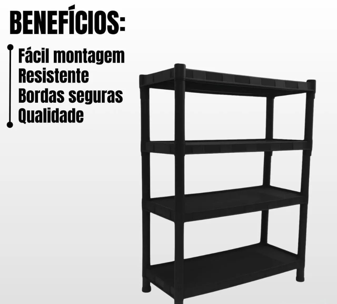 Prateleira 4 andares de plástico 65153860677761124