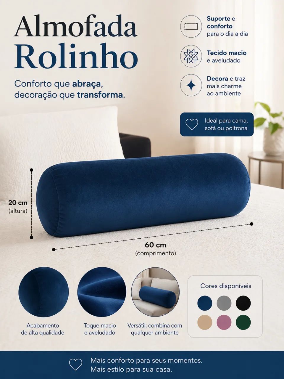 Almofada rolinho 