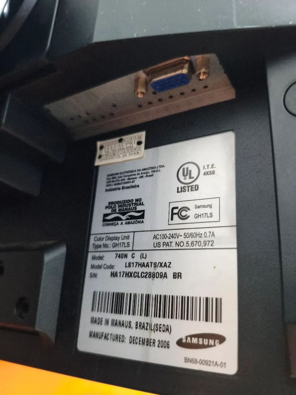 Monitor Samsung SyncMaster 740N - 17 polegadas  - Foto 3