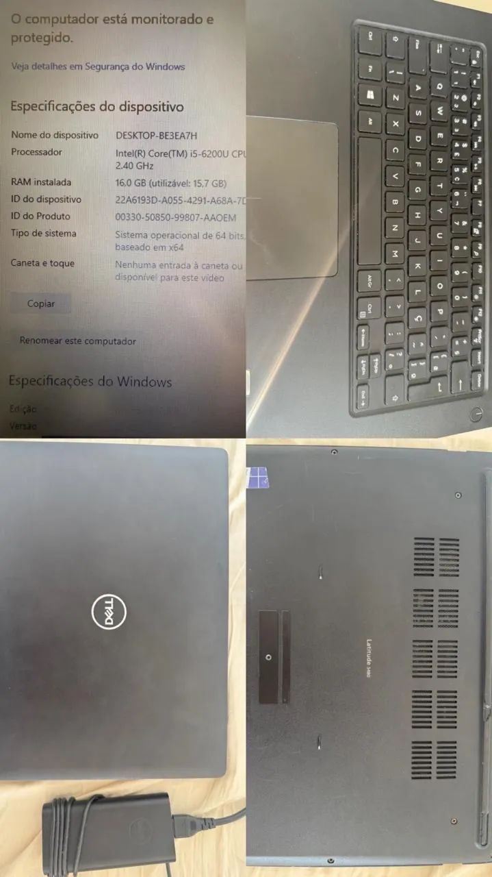 Notebook Dell  i5-6200U 16GB RAM