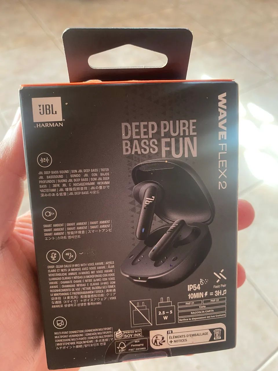 Fone de ouvido Jbl sem fio wave flex 2