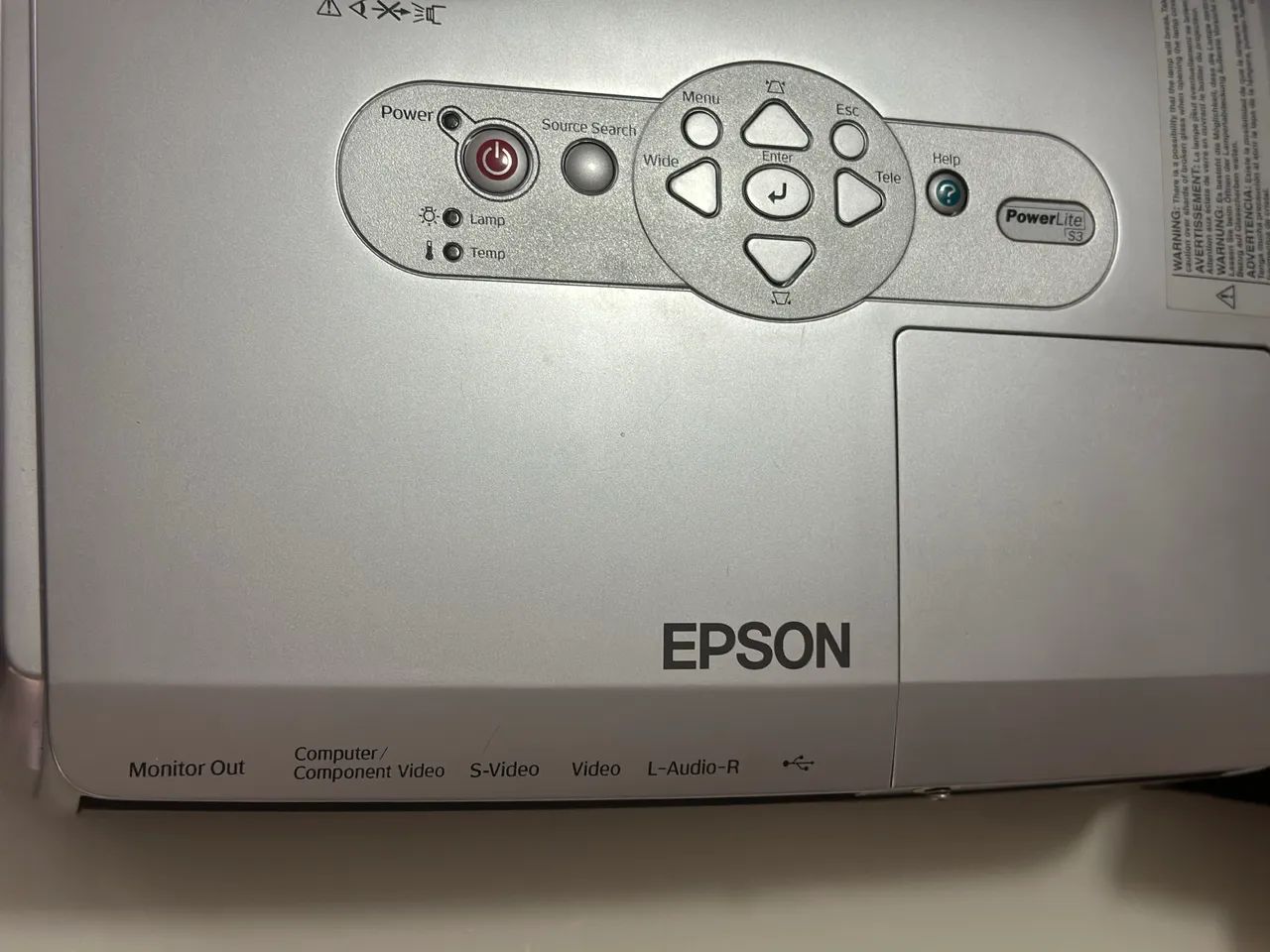Projetor Epson EMP- S3 (Manual, bolsa, cabo, controle)