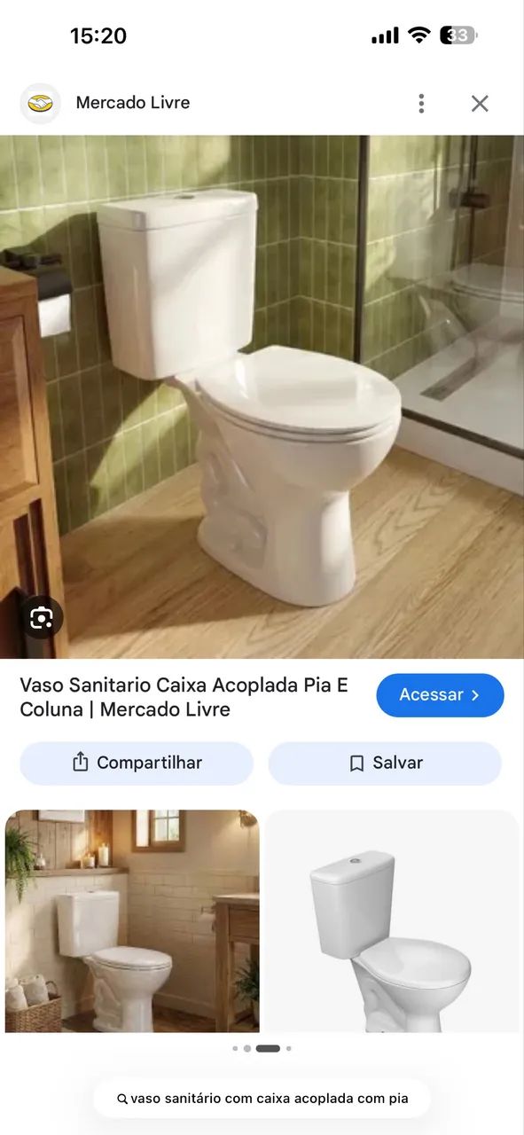Vaso sanitário com caixa acoplada e pia  - Foto 4