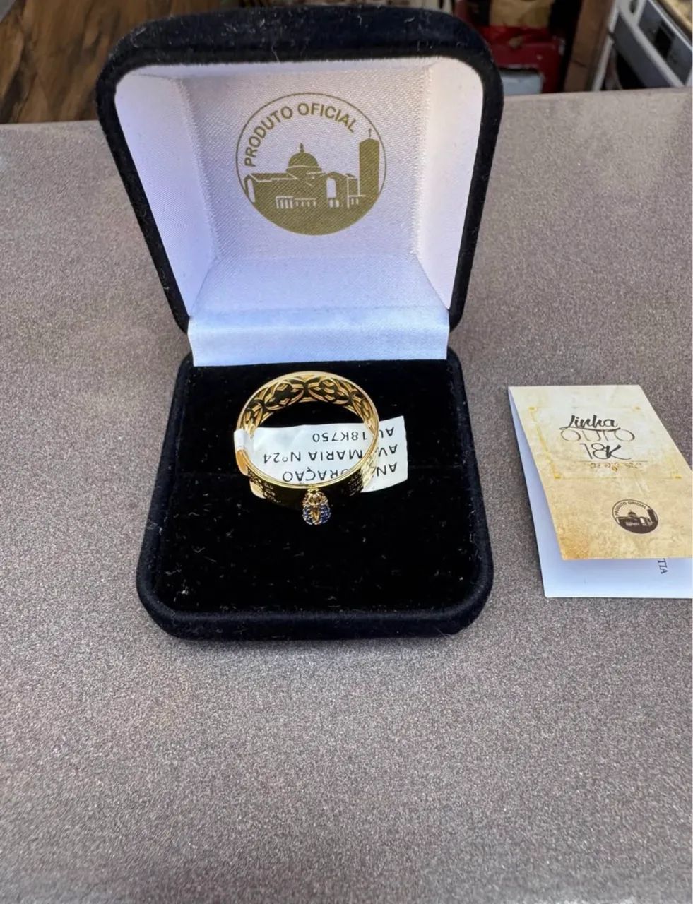 anel nossa senhora em ouro 18k - Foto 3