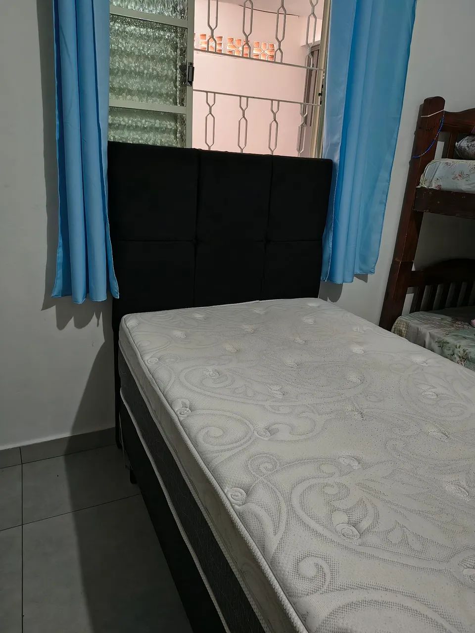 Cama box king star solteiro + cabeceira sued preto  - Foto 3