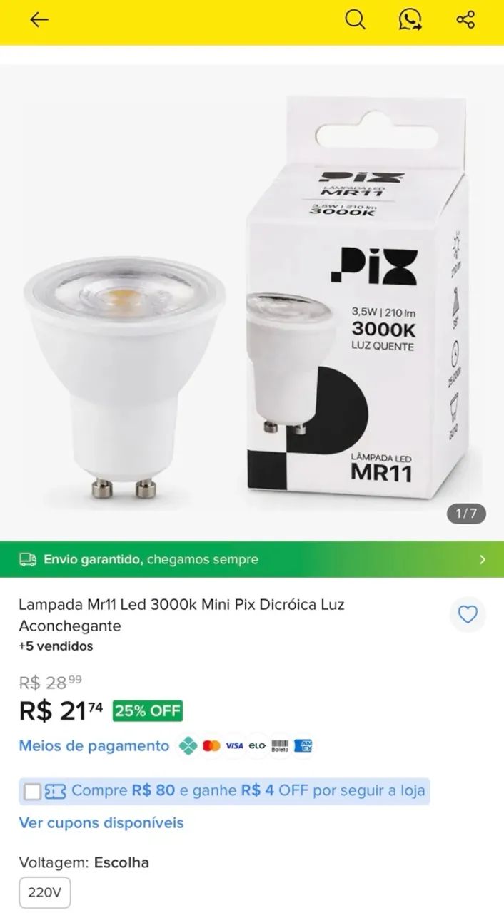 Lâmpada MR11 - mini dicróica nova - Foto 5