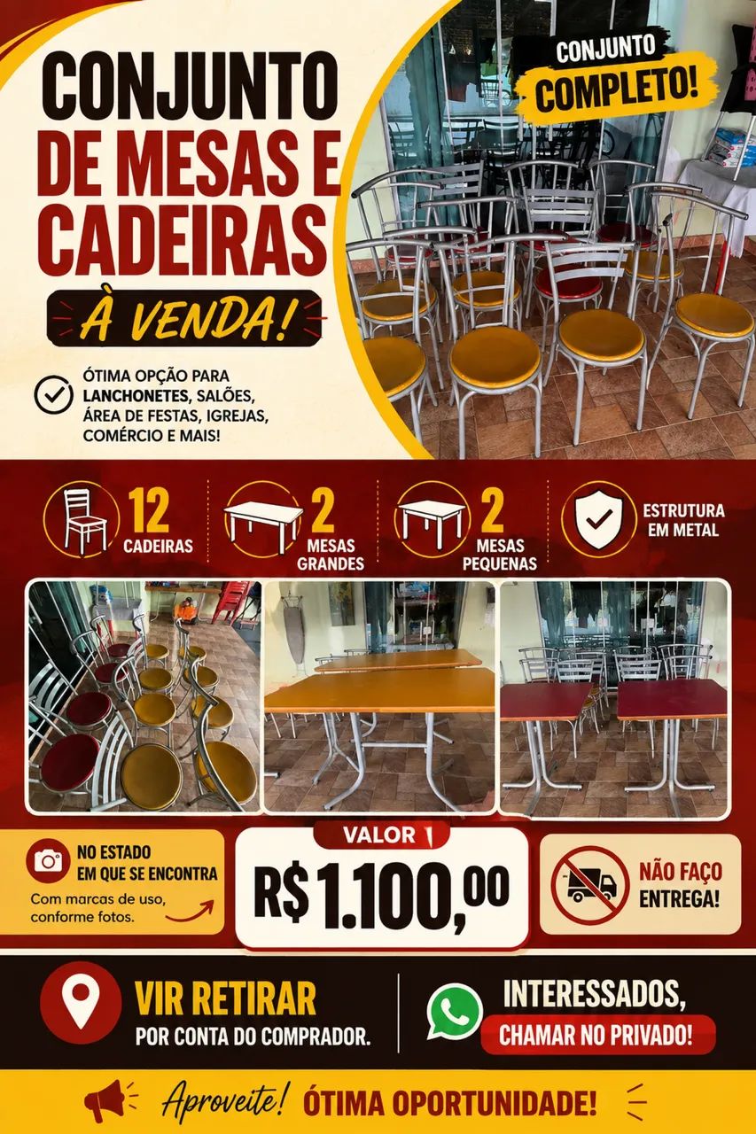 Cadeiras e mesas 