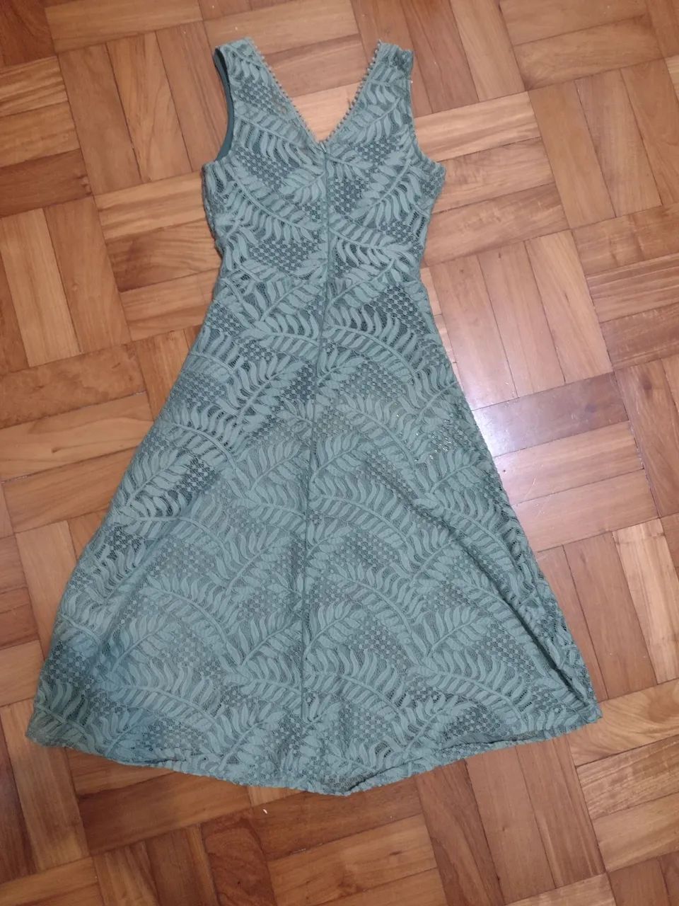 Vestido em renda verde turquesa com forro  - Foto 2