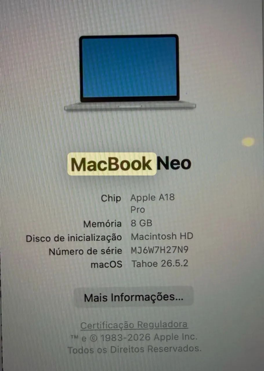 MacBook Neo 256gb prata ? - Foto 4