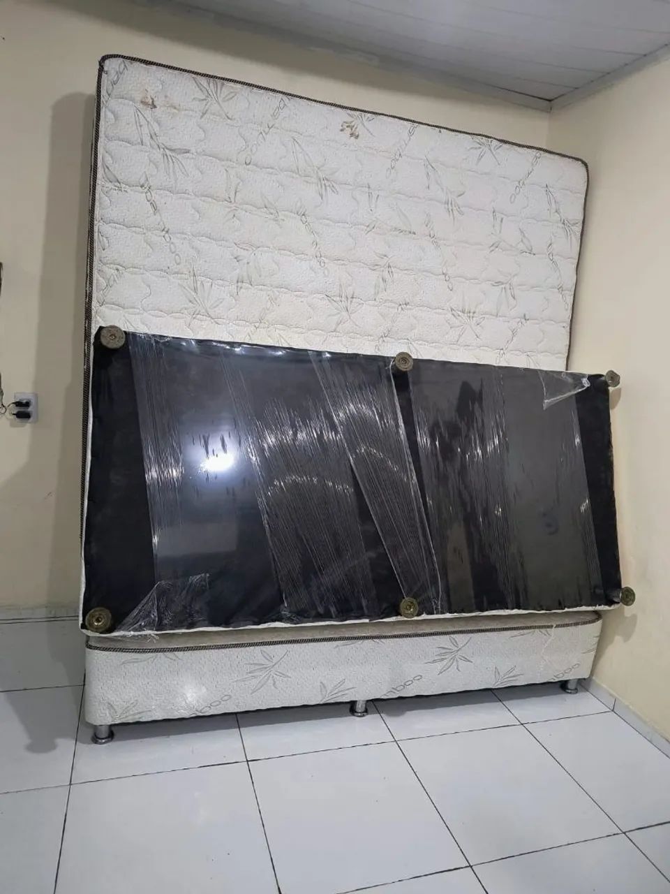 Cama Súper King Bases Mais Colchão De Mola Ensacada 