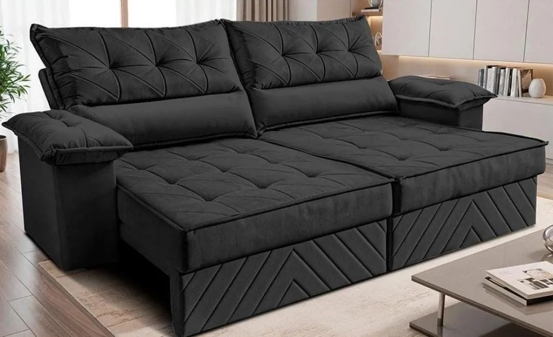 SOFÁ RETRATIL E RECLINAVEL, 2,40M  COM MOLAS - Foto 3