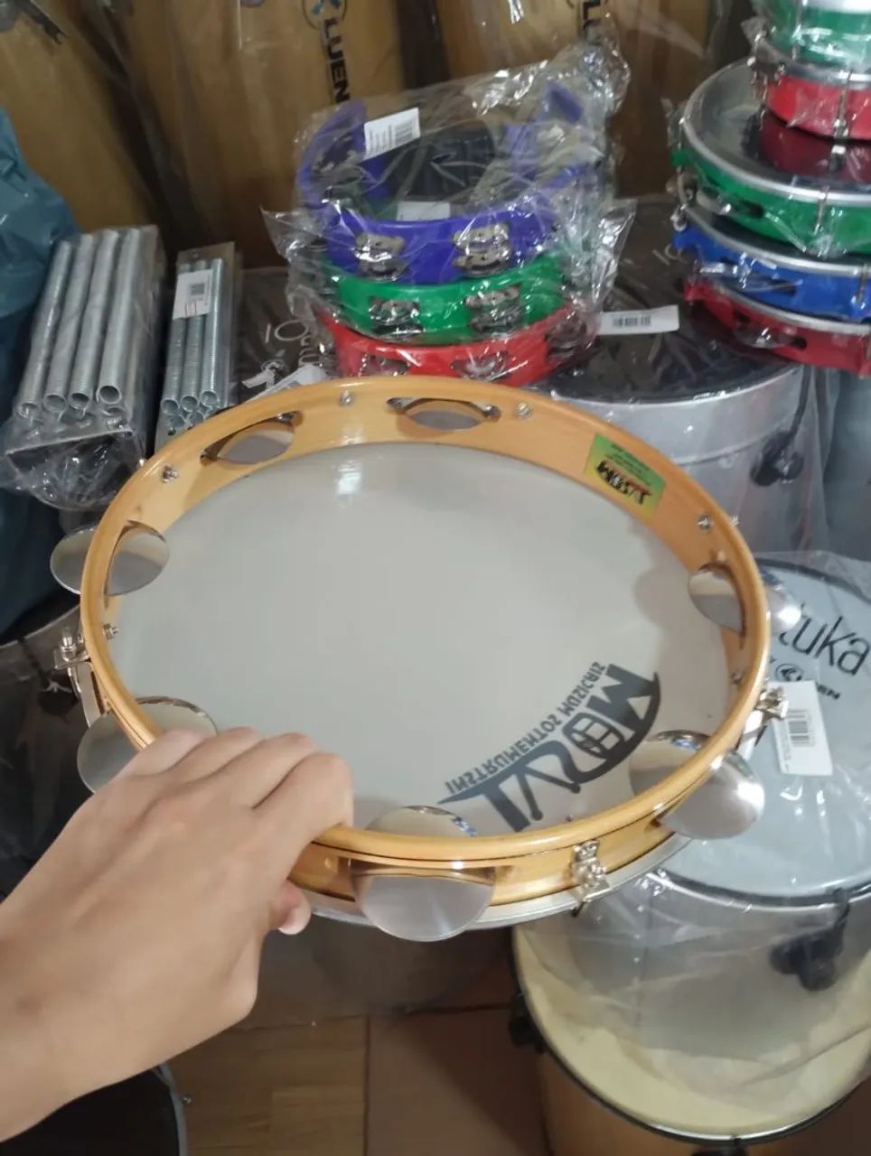 Pandeiro 12" polegadas Madeira super leve Profissional na promoção  - Foto 4