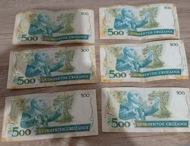 6 Cédulas antigas de 500 cruzados. - Foto 2
