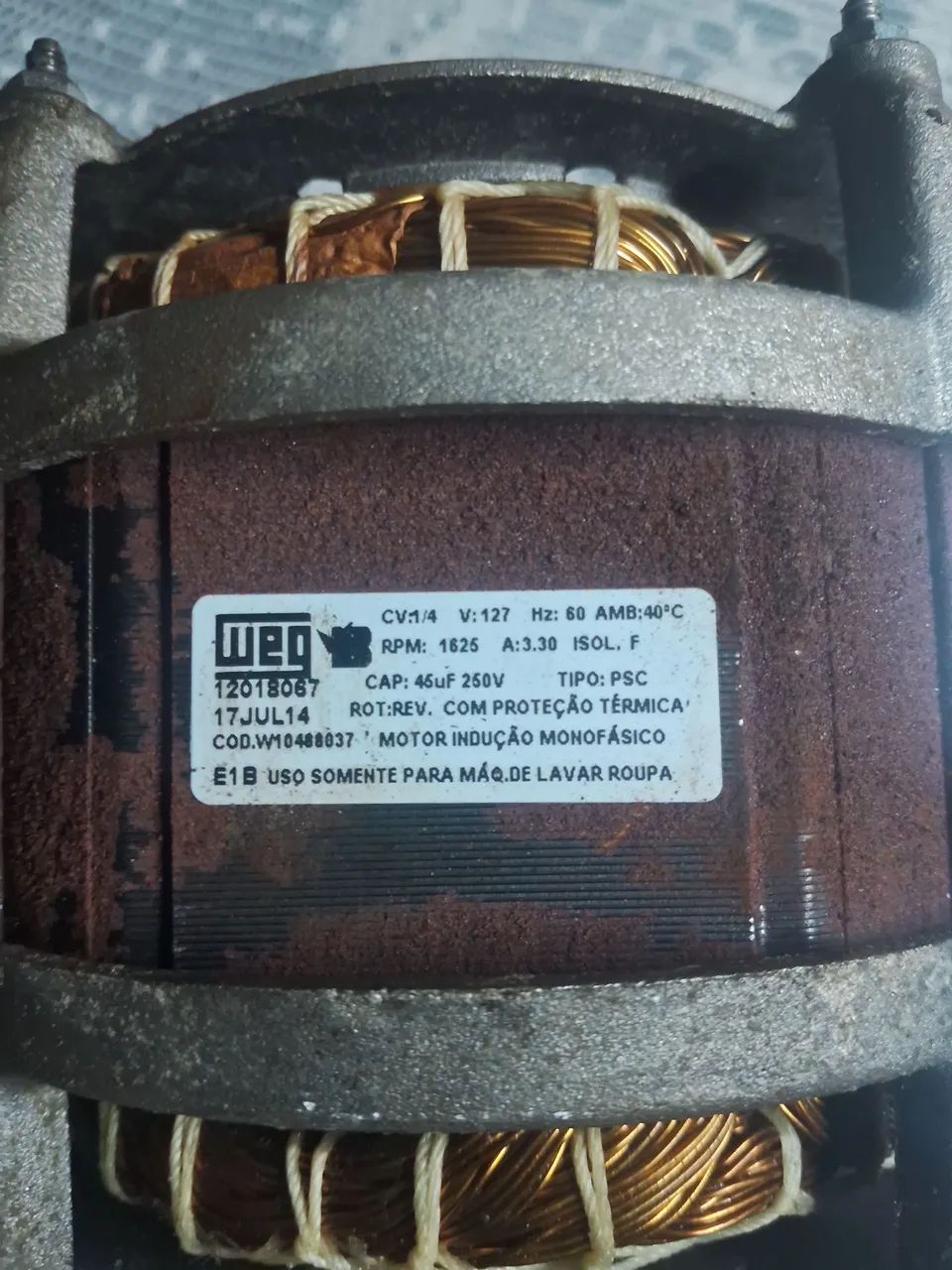 Motor elétrico 127V para máquina de lavar Brastemp 