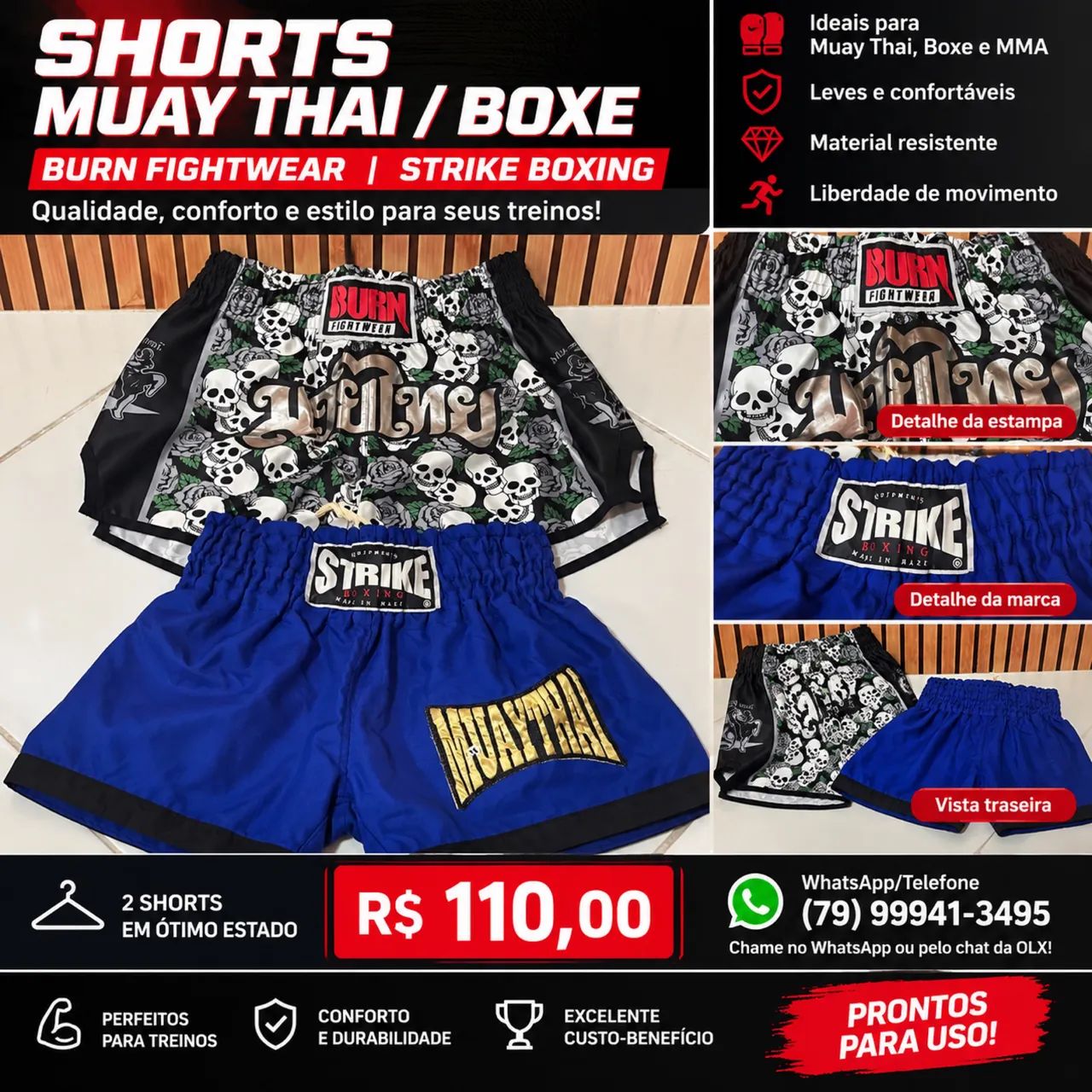 Kit short Muay thai 