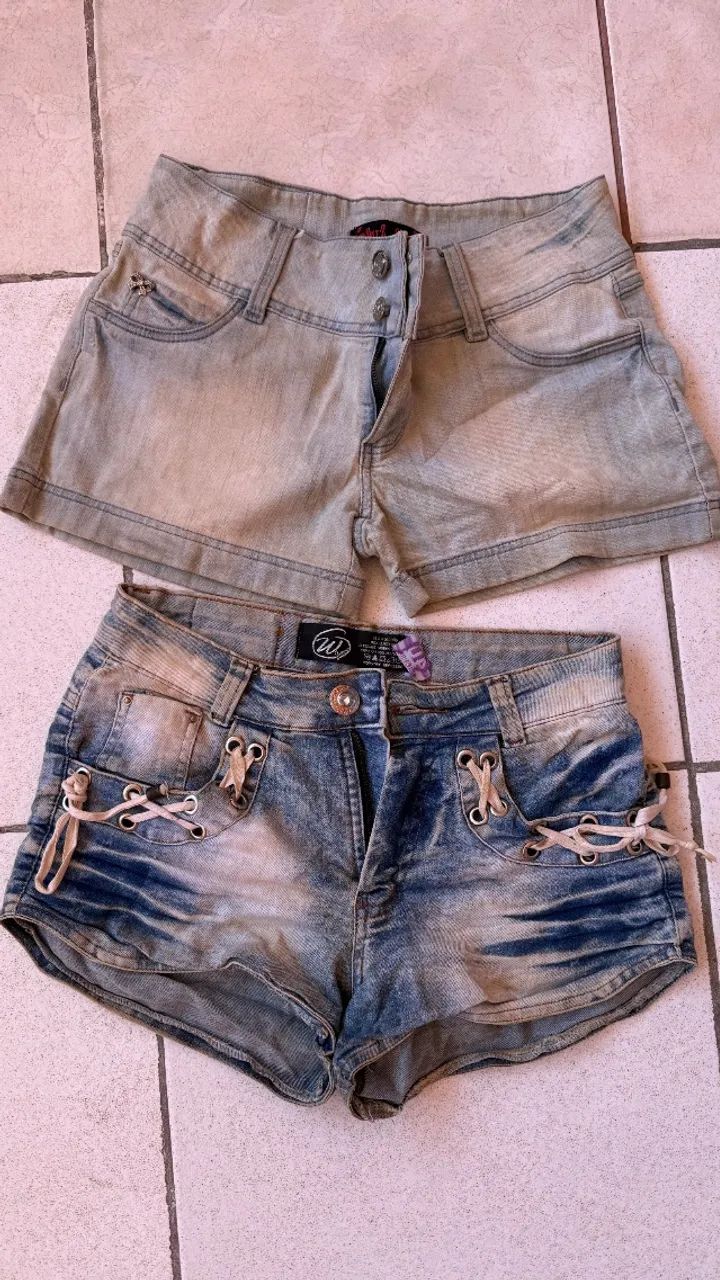Kit 2 shorts jeans 