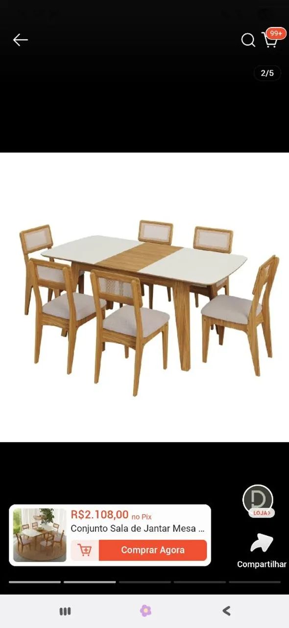 mesa evolutiva 6 cadeiras  - Foto 3