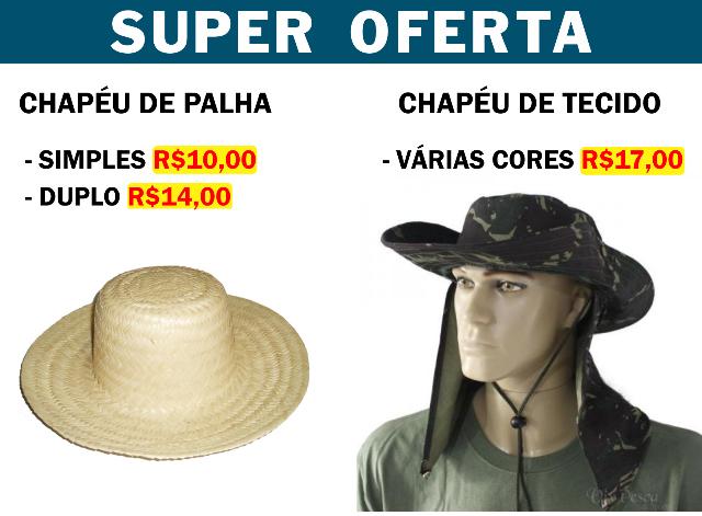 Chapéu de Tecido ou de Palha a pronta entrega