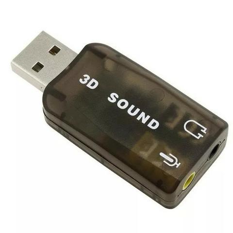 Placa De Som USB 5.1 Canais Note book PC 3d Adaptador Áudio