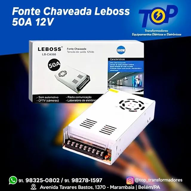 Fonte chaveada 50A 12v Som automotivo 