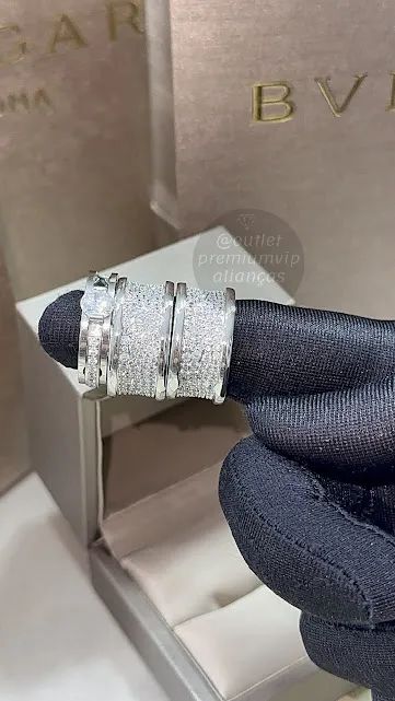 Anel aliança com duplo banho em ouro 18k luxo  - Foto 3