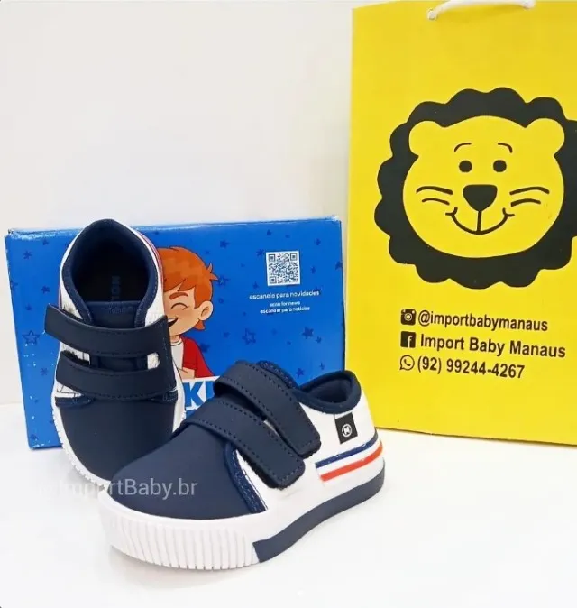 Tênis Molekinho Azul com Branco Tamanhos Diversos