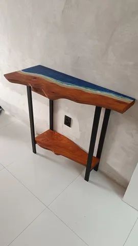Mesa aparador efeito mar madeira rústica