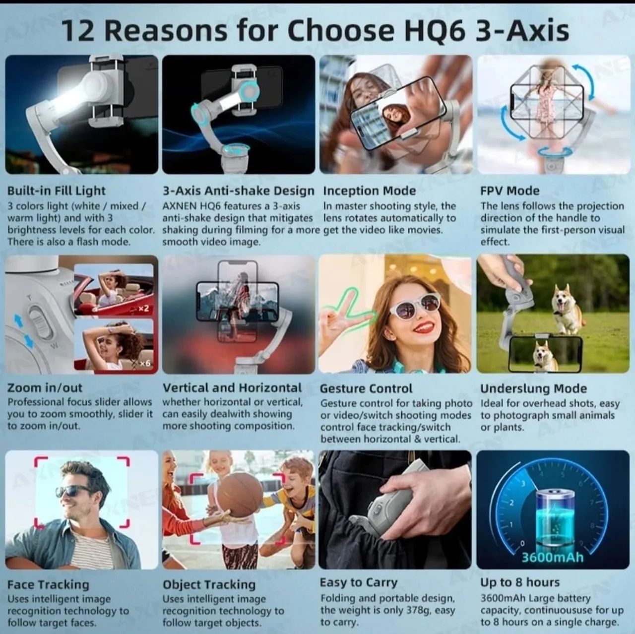 Estabilizador Gimbal Axnen hq6 - Foto 6