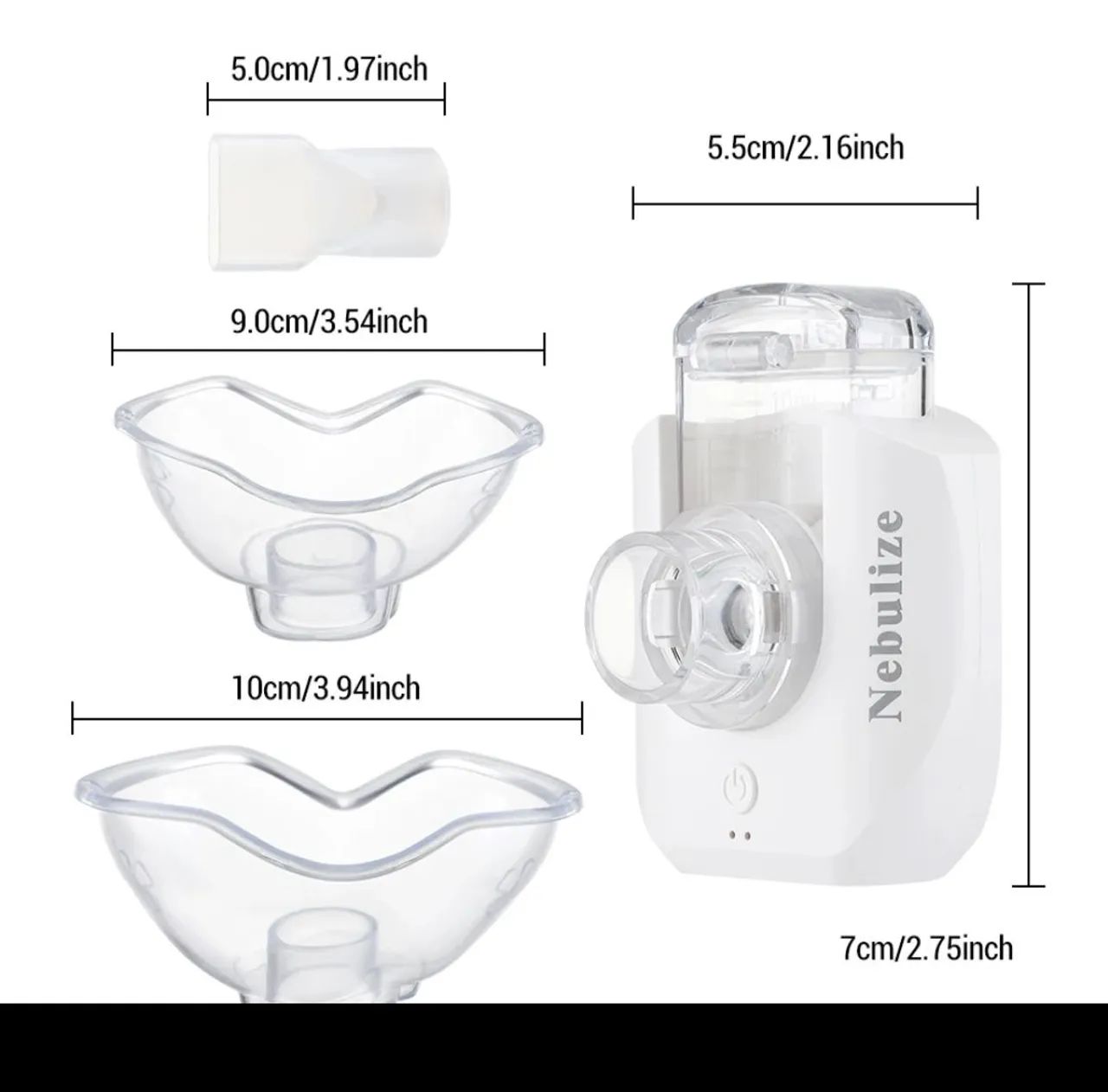 Nebulizador/Inalador Ultrassônico Silencioso Led Recarregável Portátil Adulto/Infantil - Foto 4