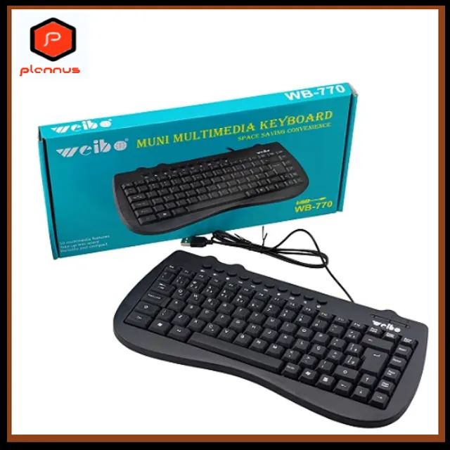 Mini Teclado Multimídia WB-770 USB Compacto ReduzidoWeibo (z466)