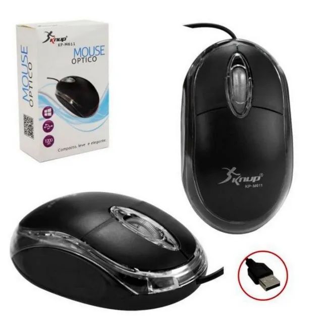 Mouse Optico USB Knup KP-M611 com fio