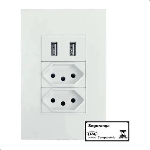 Interruptor / Tomadas Dual 2 Portas USB Bivolt (Escolher no Chat) - Foto 2
