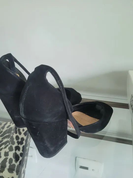 Sapato Preto Nobuck Schutz 38 - Foto 5