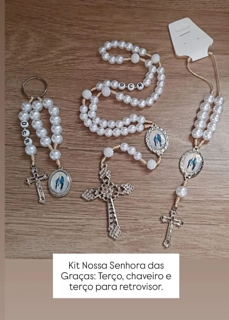 Kit presente religioso com terço e cruz - Foto 4