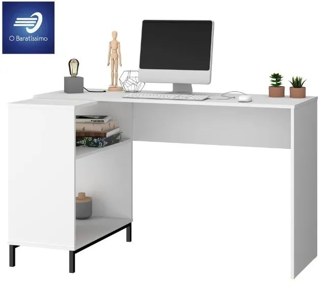 OFERTA Mesa de Computador com Pés em Metal 2 Nichos - Foto 3