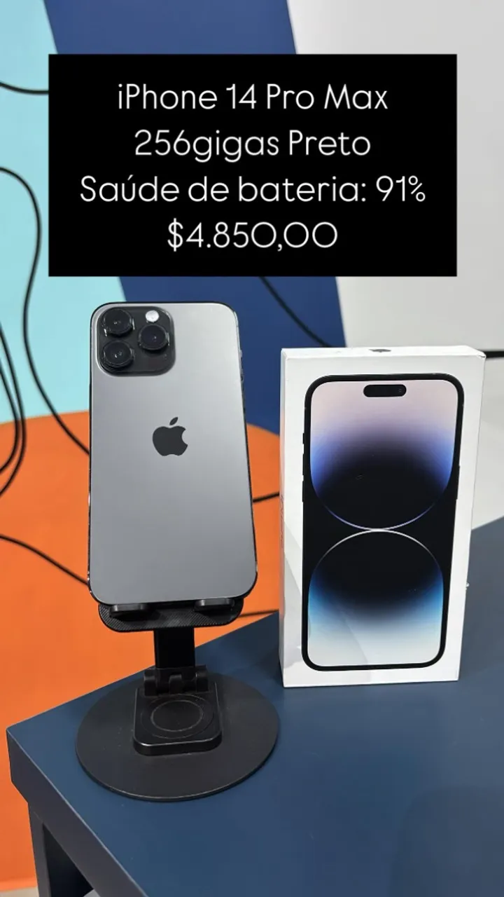 IPhone 14 Pro Max 256GB Preto Saúde de bateria 89% R$ 4.700,00