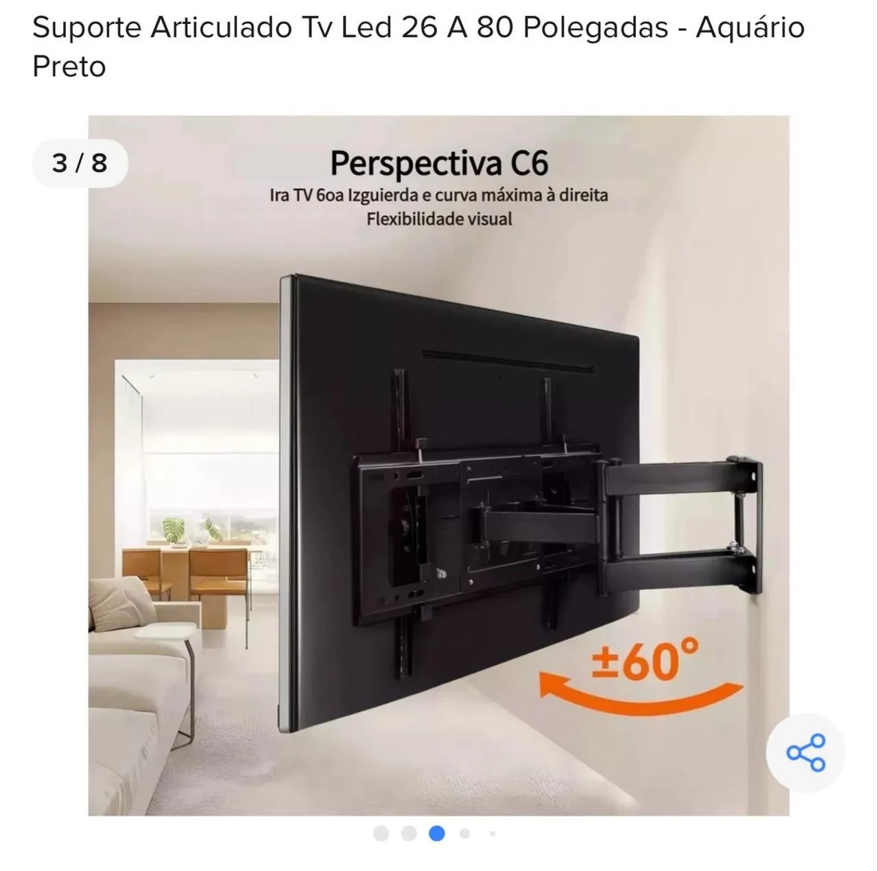Suporte articulado TV ate 80 polegadas 