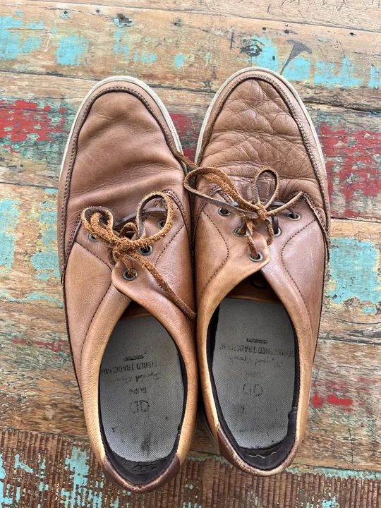 Sapatos de Couro Marrom Democrata n 42 - Foto 3