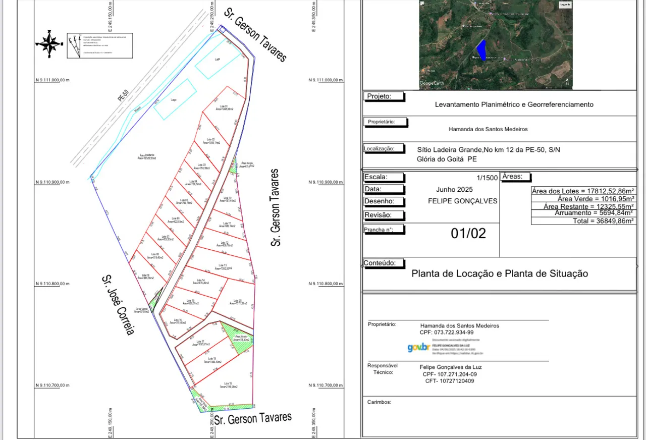 Lotes de 800m a 2.000m quadrados