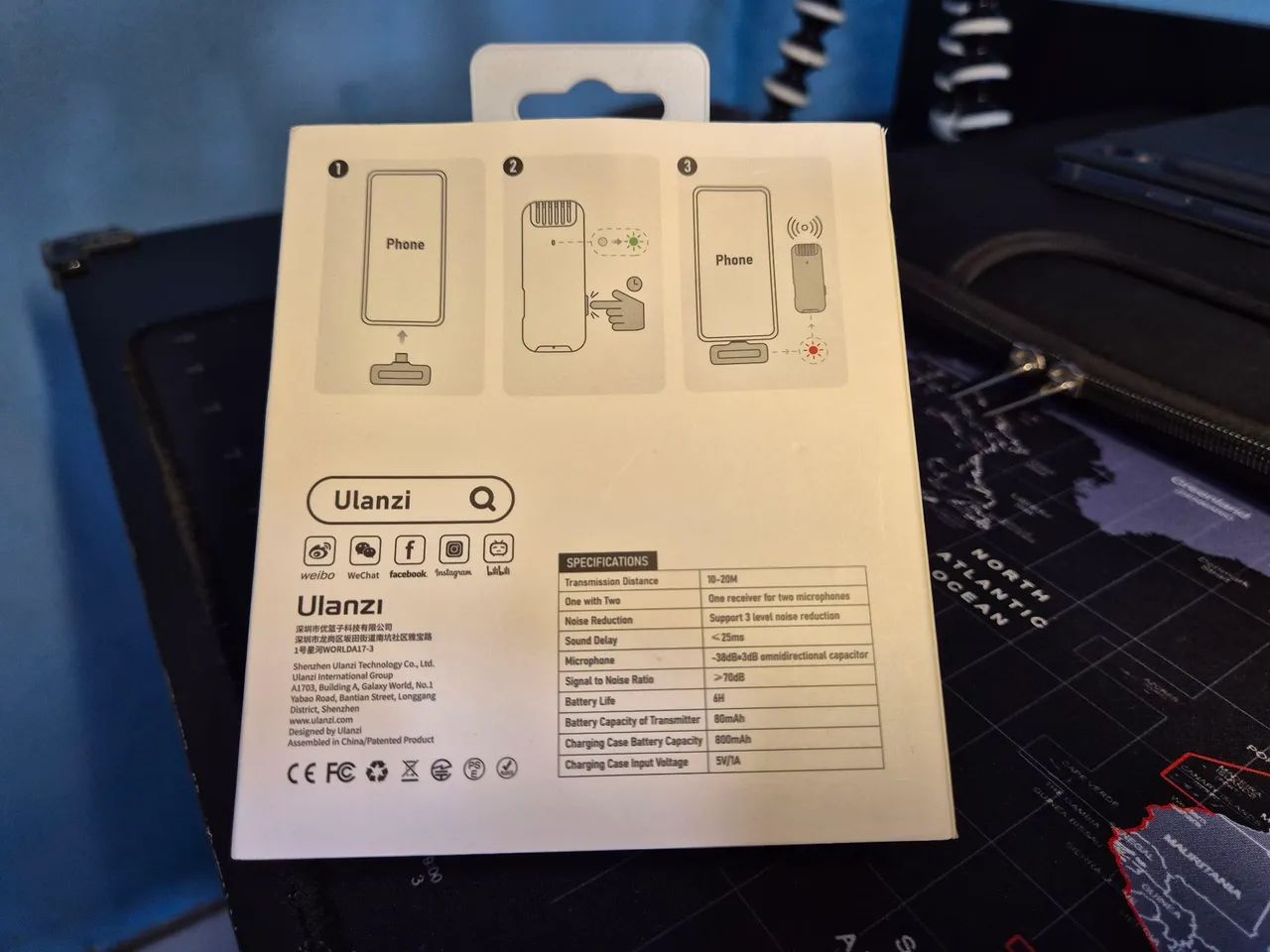 Microfone Sem Fio Ulanzi J12 P/ Android Tipo C 2 Mics63824118367875124