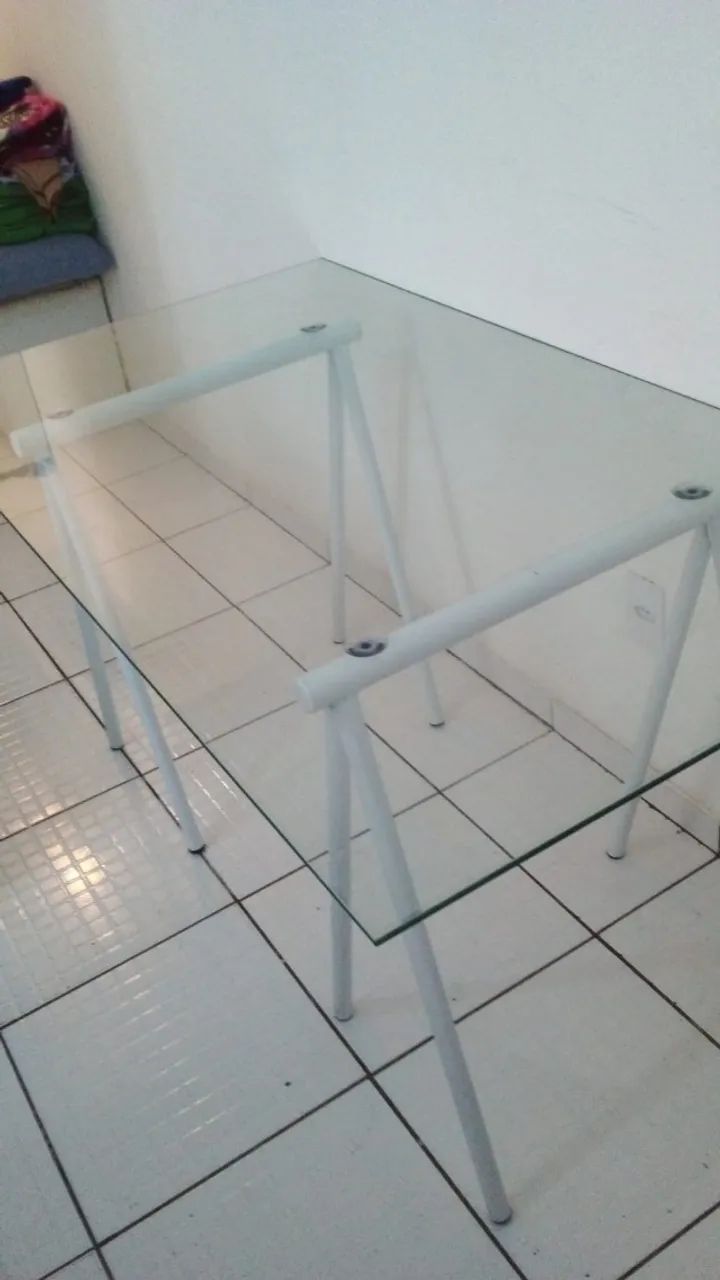 Mesa retangular de vidro - Foto 4