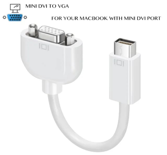 Adaptador Mini-DVI to VGA Adapter compatível com computadores Apple - Foto 2